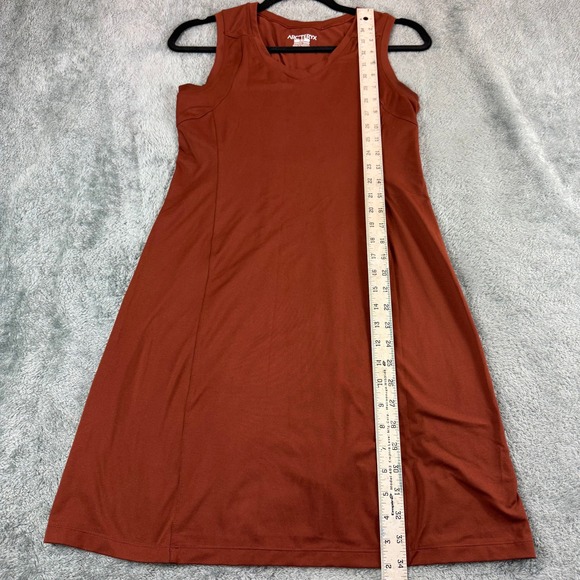 Arcteryx Womens S P Rust Orange Sleeveless V Neck Athletic Dress Zip Pocket - Picture 2 of 12